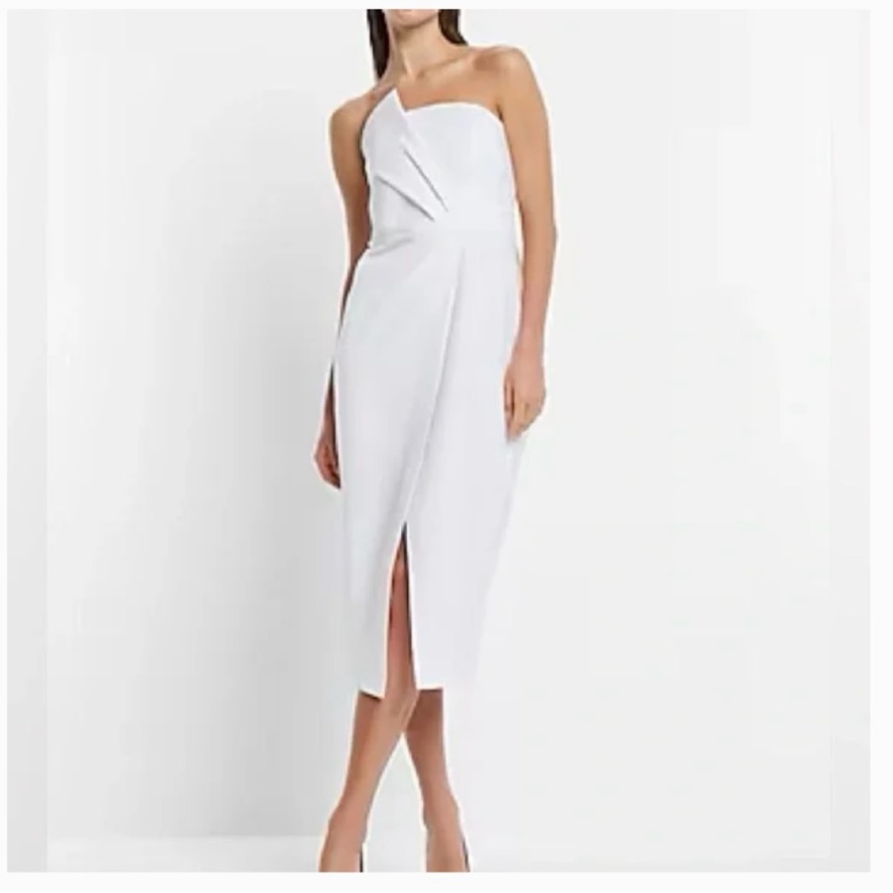 Express White One Shoulder Dress